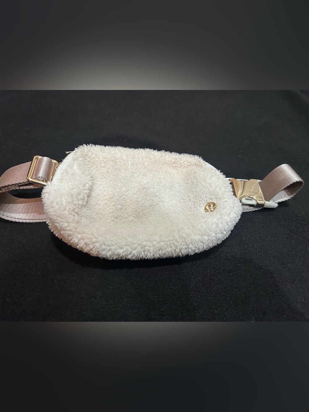lululemon athletica Cream Sherpa Belt Bag with Gold Hardware